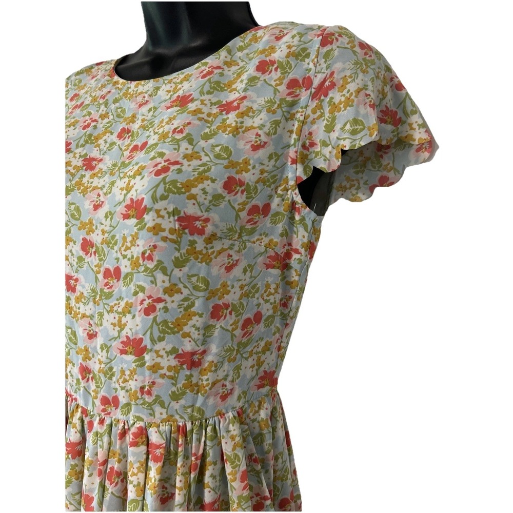 Matilda Jane Women's Size 2 Poppy Field Dress Hello Lovely Floral Scalloped Edge - Picture 2 of 7